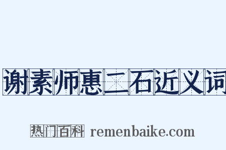 谢素师惠二石近义词是什么意思的图片
